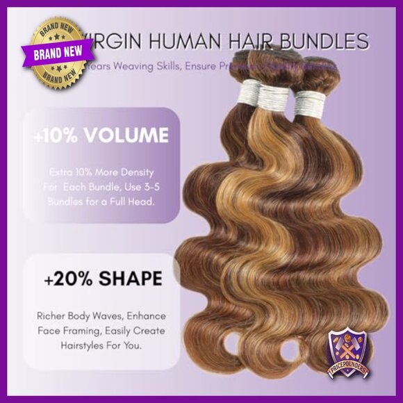 Virgin Brazilian Human Hair Extensions 14-18 Inch Wavy Weave Bundles